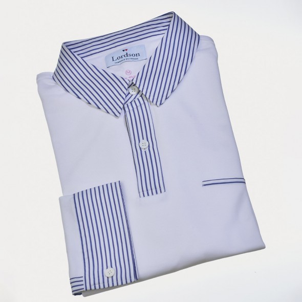 POLO HOMME HOOK BLANC ET RAYURES