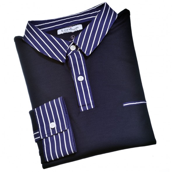 POLO HOMME HOOK BLEU MARINE ET RAYURES