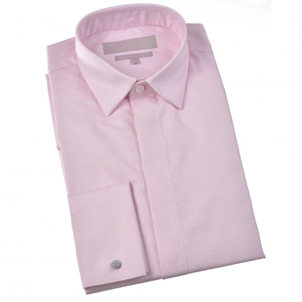 CHEMISE DEMONCARRET ROSE SEMI AJUSTÉE - COTON EGYPTIEN