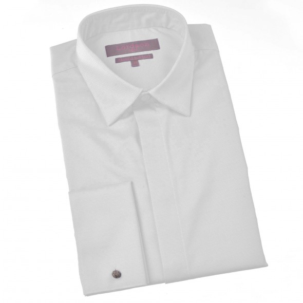 CHEMISE DEMONCARRET BLANCHE SEMI AJUSTÉE - COTON EGYPTIEN