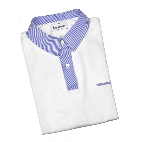 POLO HOMME CHUKKER BLANC ET RAYURES