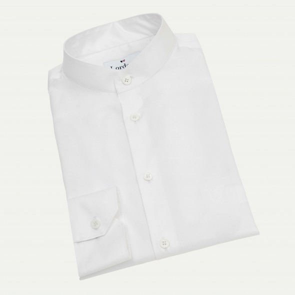 CHEMISE HOMME LASCAUX COL MAO BLANCHE