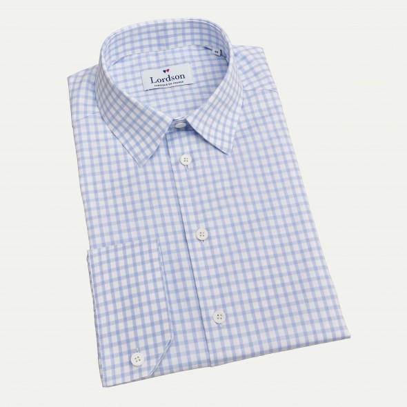 CHEMISE BUSINESS CARREAUX CIEL