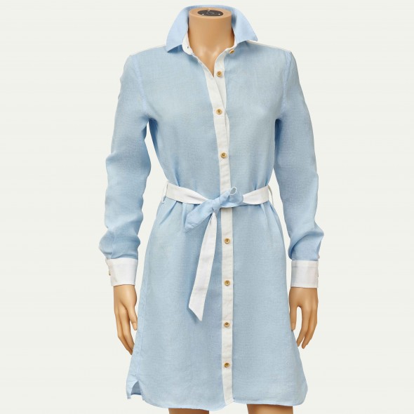 ROBE CHEMISE JULIE LIN CIEL ET IVOIRE