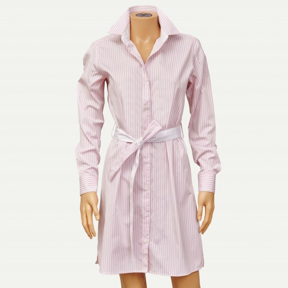 ROBE CHEMISE JULIE RAYÉE ROSE