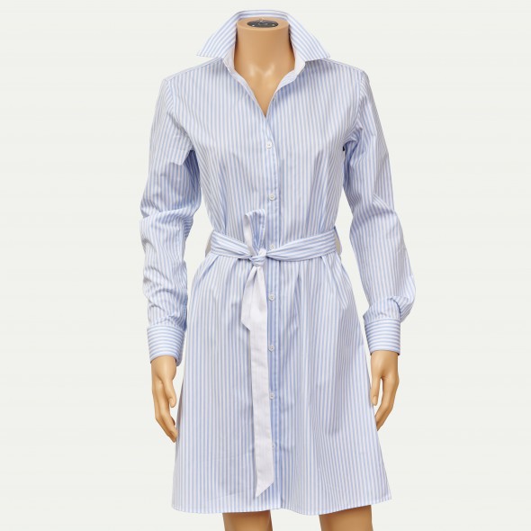 ROBE CHEMISE JULIE RAYÉE CIEL