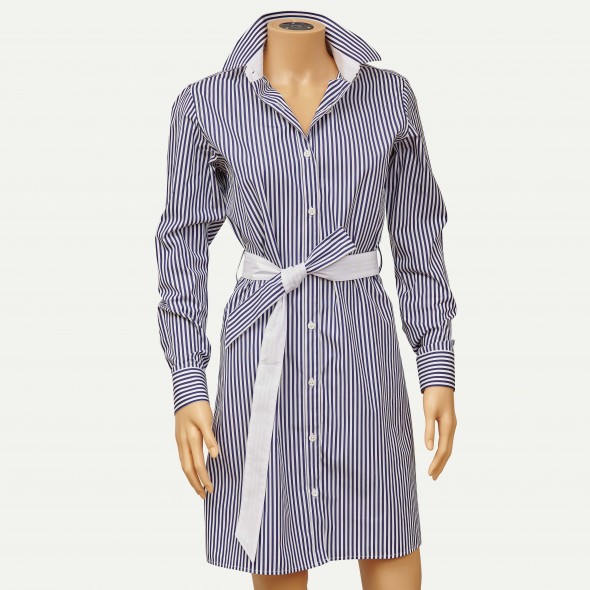 ROBE CHEMISE JULIE RAYÉE MARINE