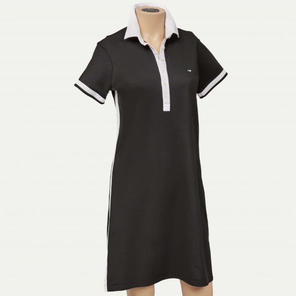 ROBE POLO PAULE JERSEY NOIR ET BLANC