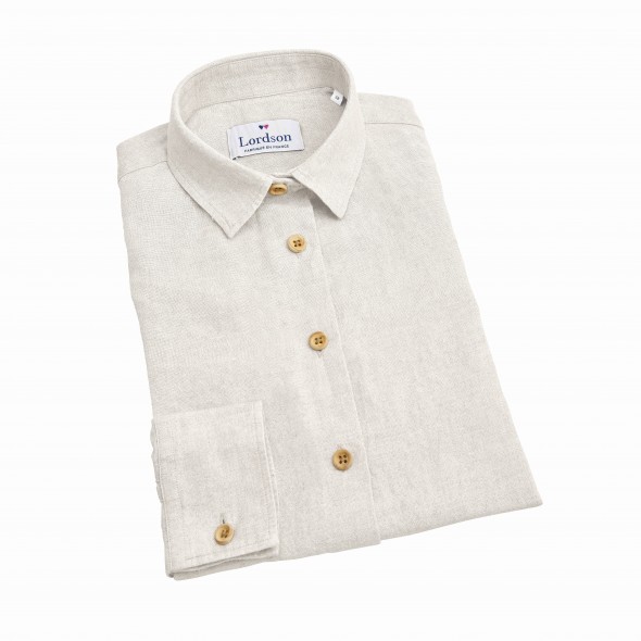 CHEMISIER VICTOIRE LIN IVOIRE