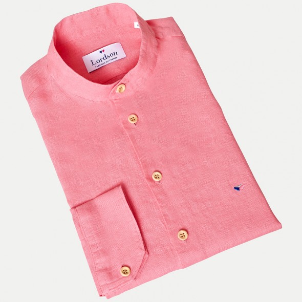 CHEMISE HOMME CREYSSE COL MAO LIN ROSE