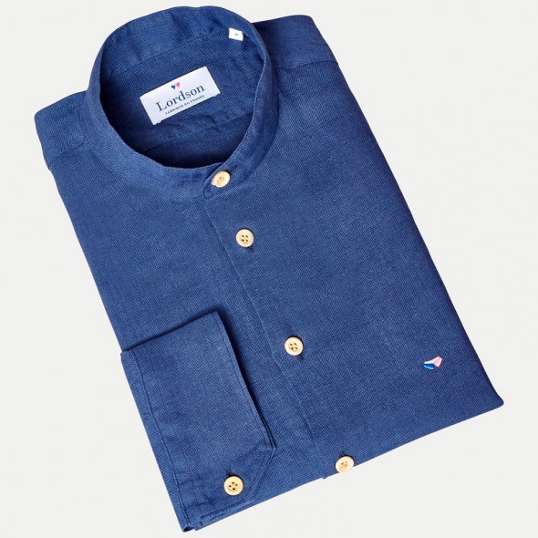 CHEMISE HOMME CREYSSE COL MAO LIN MARINE