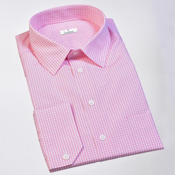 CHEMISE HOMME ALLURE VICHY BLANCHE - CARREAUX BLANCS ET ROSES