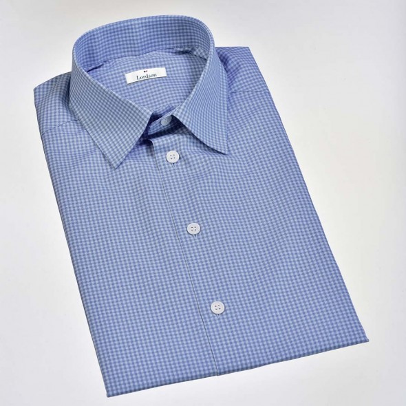 CHEMISETTE HOMME WEEK-END VICHY BLEUE - PETITS CARREAUX