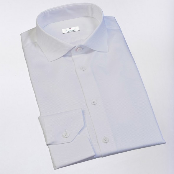 CHEMISE HOMME BERGERAC BLANCHE EFFET DIAGONAL