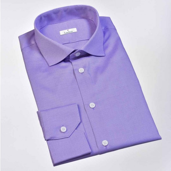 CHEMISE HOMME BERGERAC LILAS EFFET DAMIERS