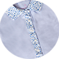 POLO FEMME BUMP CIEL COL FLEURS BLEU